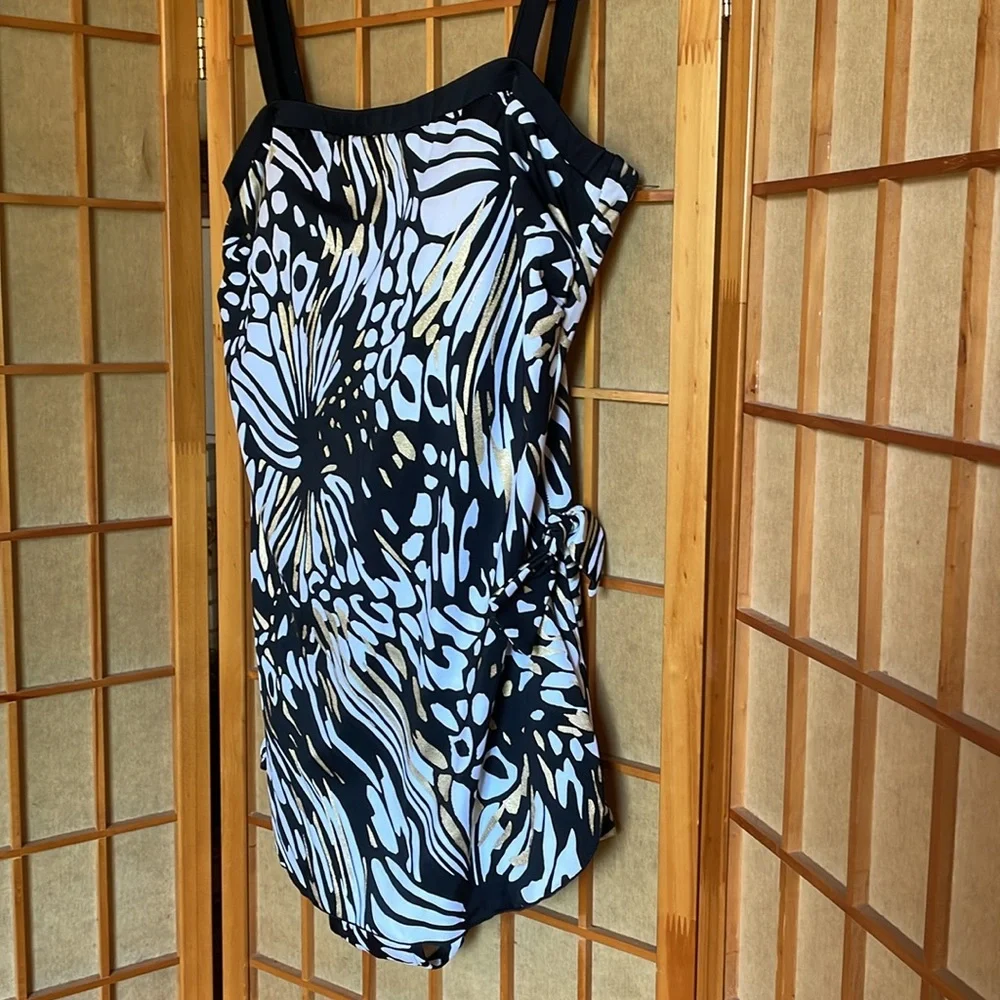 Maxine of Hollywood Swim Suit Sarong One Piece Bathing Suit - Picture 4 of 16